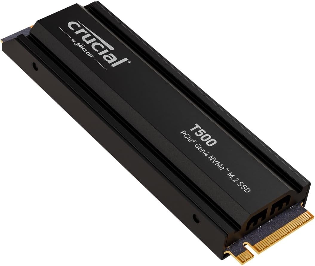 SSD Crucial T500 de 1 TB com dissipador
