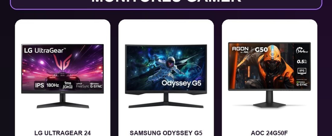 Melhores monitores gamer de 144 Hz a 180 Hz em 2026