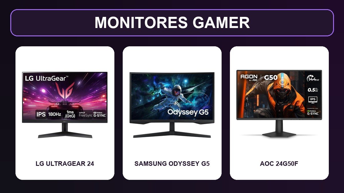 Melhores monitores gamer de 144 Hz a 180 Hz em 2026