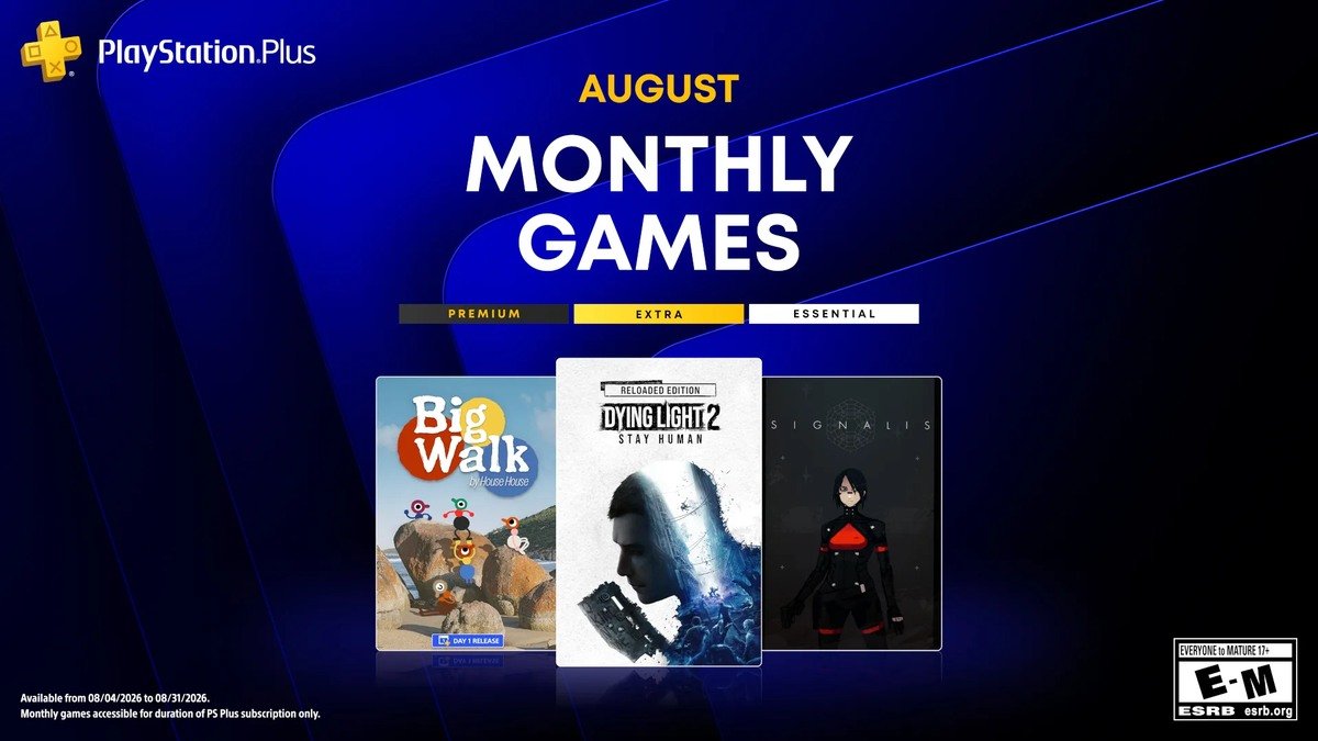 PS Plus de agosto de 2026 traz Dying Light 2, Big Walk e Signalis