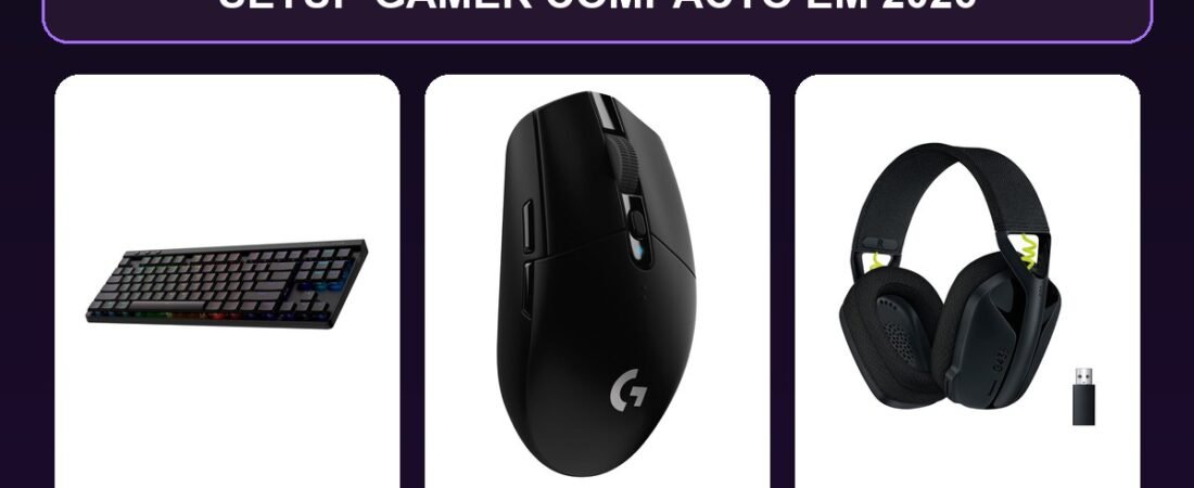 Setup gamer compacto em 2026: teclado, mouse e headset sem excesso de cabos