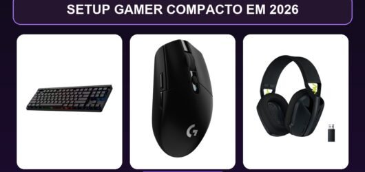 Setup gamer compacto em 2026: teclado, mouse e headset sem excesso de cabos
